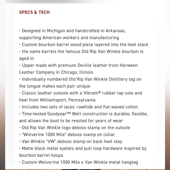 Wolverine 1000 Mile Boots X Rip Van Winkle II - 10.5D New In Box - Never Worn! - Picture 12 of 15